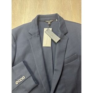 NEW Banana Republic Mens Blazer 42R Slim Fit Unstructured Dobby Suit Jacket Blue
